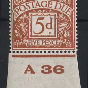 #603 GB 1936 Postage dues E8R 5d A36 control single um sgD24 c£150 as mm