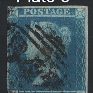 #228 GB 1841 2d blue plate 3 IK, vgu 4 close-good margins sg14