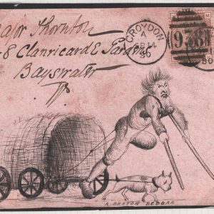 #395 GB 1880 V fine illustrated front from Major Thornton correspondence frack 1d venetian red