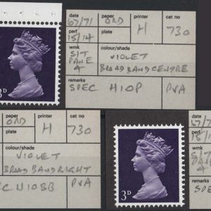 #681 GB 1967 Machin PVA 3d 2B ERROR