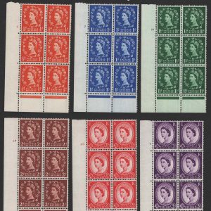 #641 GB 1957 Graphite set of 6 in fine um cyl blks of 6 sg561-566 c£152