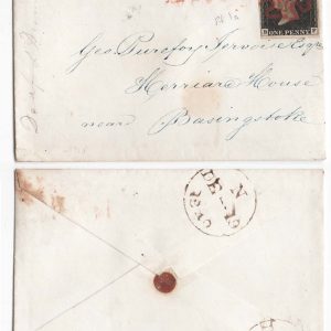 #148 GB 1840 1d intense black plate 1a RF vfu on small neat cover, 4 good margins