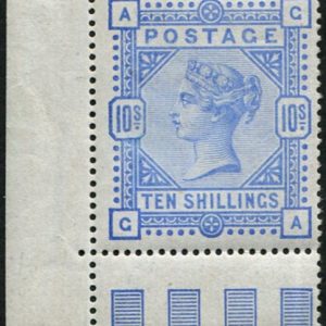#411 GB 1883 10s sg183 um CORNER MARGINAL superb fresh