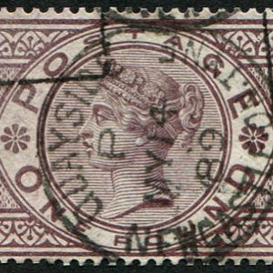 #416 GB 1884 £1 BROWN sg185 wmk crowns vfu well centred neat cds Newcastle & light box cancel