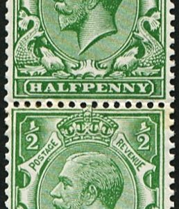 #503 GB 1912 ½d sg351 VERTICAL COIL JOIN PAIR one um Fresh & fine perfs  Spec N14ra