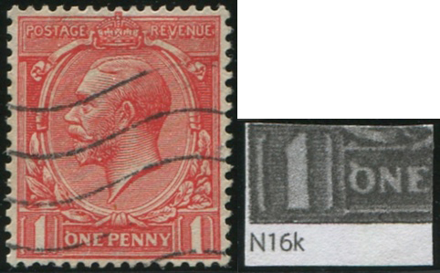#509 GB 1912 1d sg357ad INVERTED 'Q FOR O' variety fu straight line cds used Spec N16k c£240