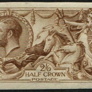 #545 GB 1915 2/6d sg406 IMPRIMATUR Yellow-Brown um BACKSTAMPED BPMA four fine-large margins
