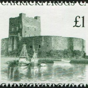 #758 GB 1992 Castle £1 sg1611 DRAMATIC PERF SHIFT on um copy