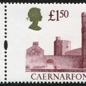 #759 GB 1992 Castles £1.50 sg1612 ‘misperfed’ huge shift to the right marginal um