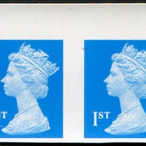 #766 GB 2002 Machin 1st sg1668m IMPERF COLOUR TRIAL in bright BLUE snowy print of Queen' s head