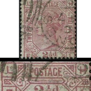 #377 GB 1873 2½d sg140 ERROR OF LETTERING LH-FL vfu part 1876 cds