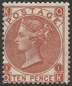 #356 GB 1867 10d sg112 vf mint, fine fresh mm lovely colour & gum Scarce in fine quality