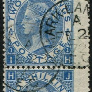 #361 GB 1867 2s sg118 STRIP OF THREE BOTTOM MARGINAL INSCRIPTION vfu each Mark Lane 1872 cds