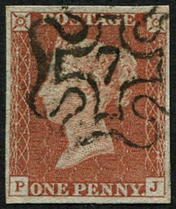 #216 GB 1841 1d plate 29 PJ vfu '7 in MX ' fine upright strike good four margins c£160  sg8m