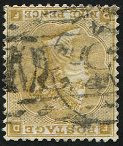 #339 GB 1862 9d sg87wi ’wmk INV’ fu, well centred right part ‘1864’ cds & numeral fresh